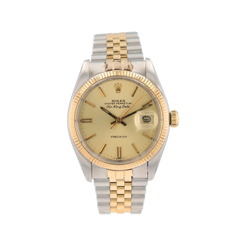 Rolex Air-King-Date 5701 36mm Champagne Index Dial  Bezel Jubilee Band